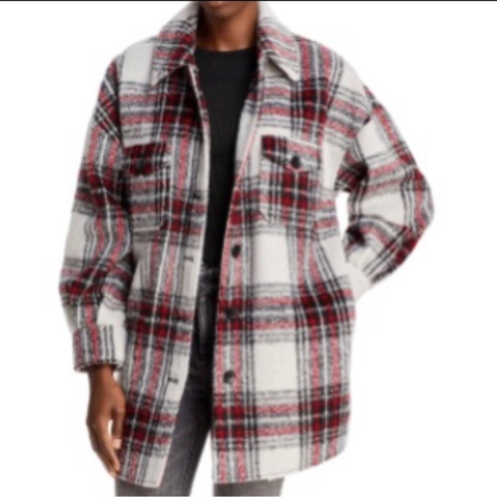 BAGATELLE NYC Oversized Plaid Fleece Shacket - Picture 1 of 4
